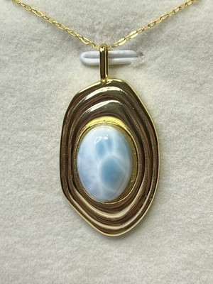 925 Sterlingsilber natürliche blaue Larimar Spirale Teich Schildkröte Anhänger Halskette