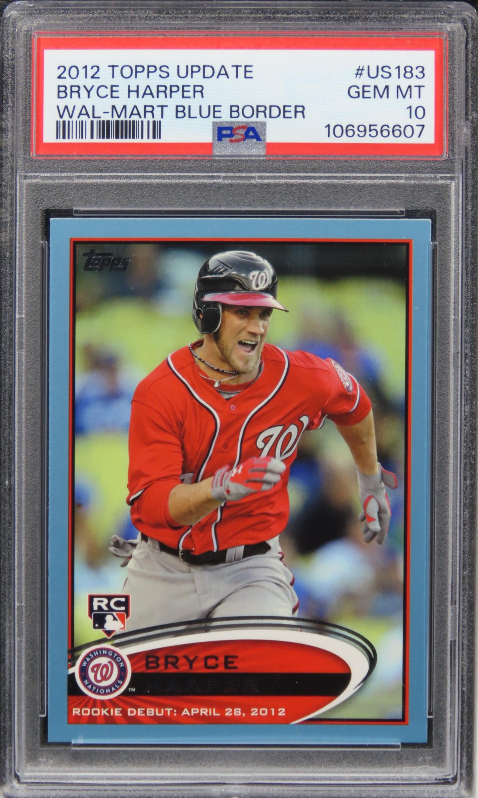 2012 Topps Update Bryce Harper WAL-MART BLUE BORDER ROOKIE #US183 PSA 10 GEM MT