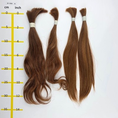 Europäisches Echthaar Rohhaare  hellblond mind. 100 Gr 30-35cm - 30022621A