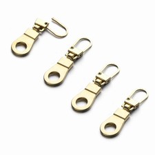 4 PCS Zipper Pull Replacement Small Holes Detachable Tab Repair Clothes Gold