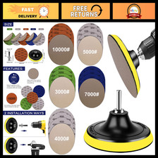 20PCS Wet Dry Sandpaper Set 3000-10000 Grit 5" Backing Pad, Hook Loop Disc