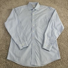 Brooks Brothers Dress Shirt Mens 16-4/5 Non-Iron Blue Check Regent Professional