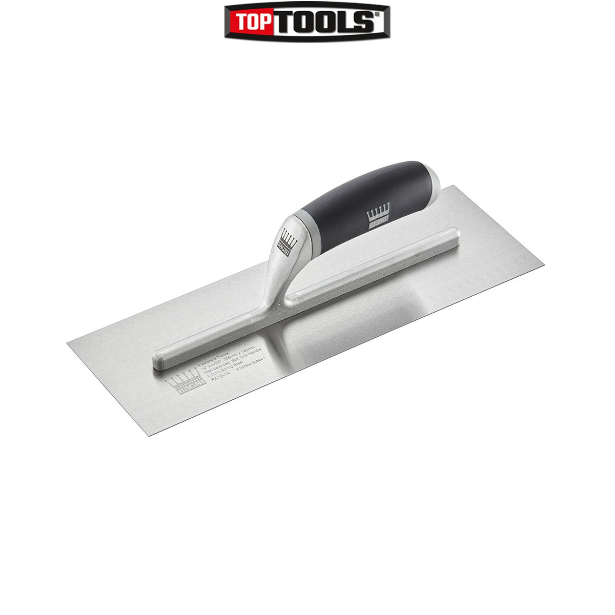 Ragni R418-14 Carbon Steel Plasterers Trowel With Soft Grip Handle