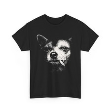 Camiseta Divertida Chihuahua Meme Perro Fumando Cigarrillo