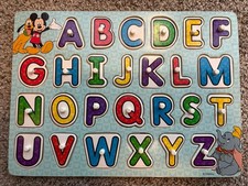 Melissa  Doug Disney Wooden Classics Alphabet Puzzle