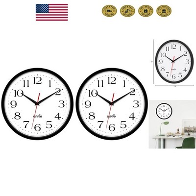 Quiet 10-Inch Digital Wall Clock, Battery Operated - Perfect for Office & Home
