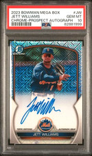 2023 BOWMAN CHROME MEGA BOX JETT WILLIAMS AUTO MOJO REFRACTOR PSA 10