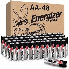 Energizer AA Batteries (48 Count), Double A MAX Alkaline Battery Long Lasting