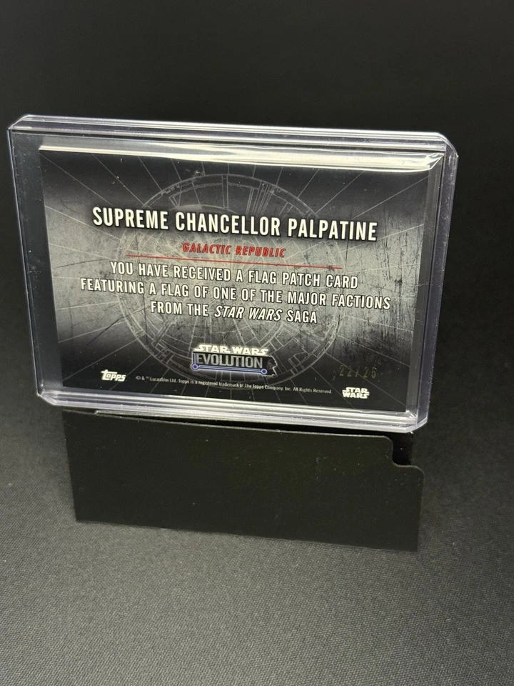STAR WARS 2016 TOPPS EVOLUTION COMMEMORATIVE FLAG PATCH GOLD SC PALPATINE /25 - Image 2 of 2