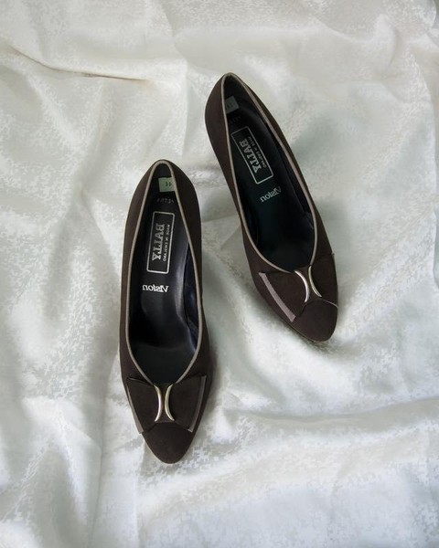 Women Bally Heels Brown Suede 37 #5KMU
