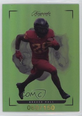 2022 Keepsake Football Edition Green 60/150 Breece Hall #14 Rookie RC 0s3