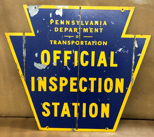 pennsylvania official inspection station sign ( double sided )