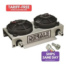 Derale DER15845 Plate Type Aluminum Fluid Cooler and Fan Universal Performance