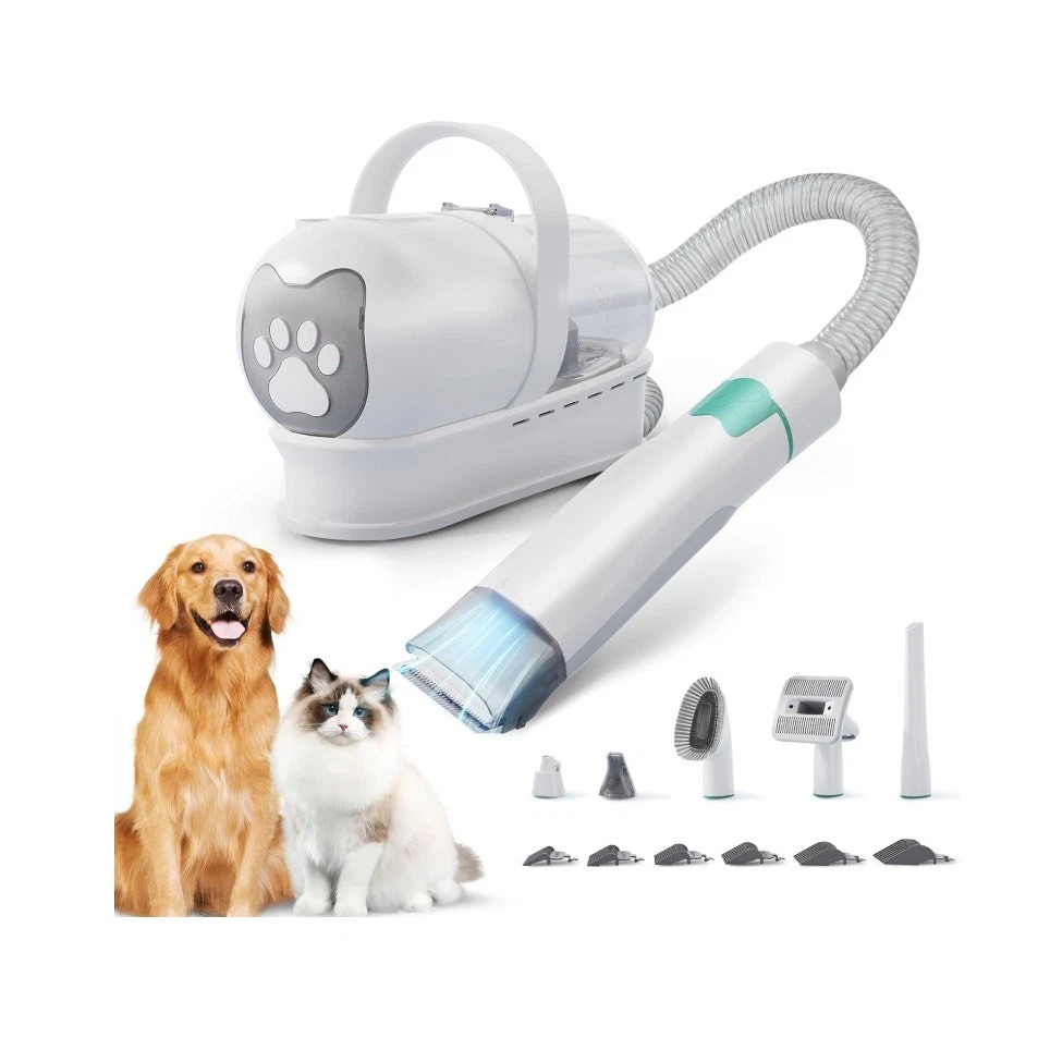 Pet Grooming Vacuum Clipper Nail Grinder, Vacuum with 6 Pet Grooming Tools