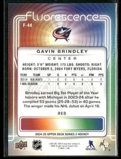 2024-25 Upper Deck Series 2 - Fluorescence - Red Gavin Brindley Columbus Blue