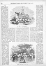 Kin Shun or Golden Island, China - Ruined Bridge over River Avon, England -1855