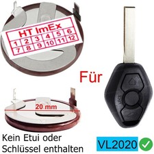 Batterie Battery VL2020 für Autoschlüssel BMW Z4 Roadster 2003 -2005/10 E85 2.2i