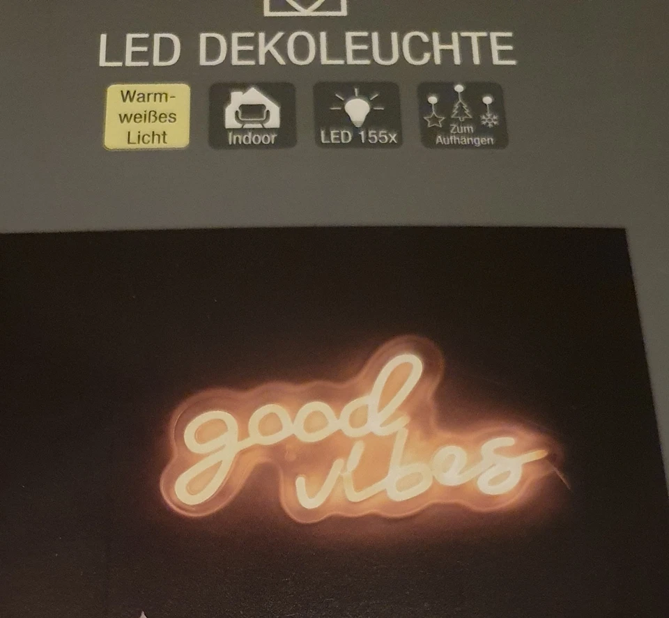 LED Leuchtreklame Good Vibes USB Nachtlicht Kettenlicht Wanddeko Leuchte - Bild 2 von 4