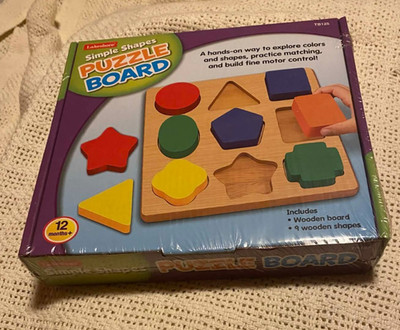 Lakeshore Simple Shapes Puzzle Board Wood Toddler Toy New Sealed Homeschool