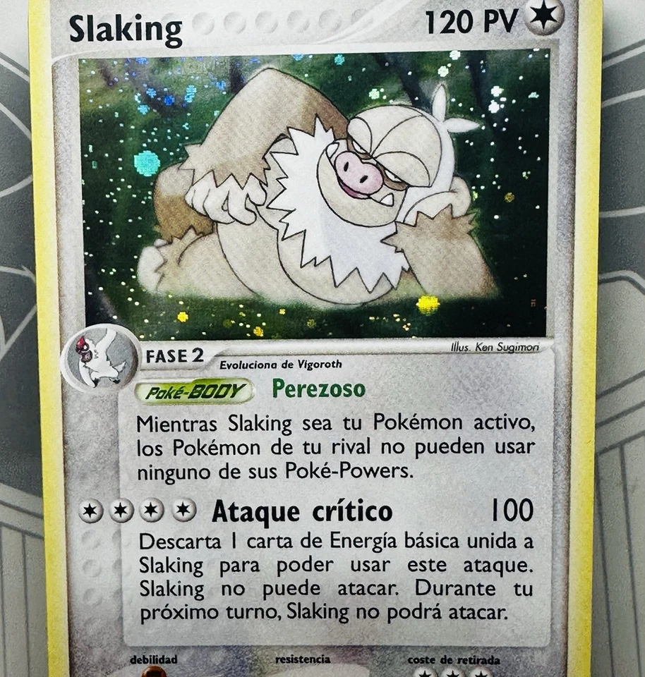 Slaking Holo Pokémon Karte Ruby and Sapphire 12 109 Spanisch 2004 Vintage NM - Bild 4 von 4