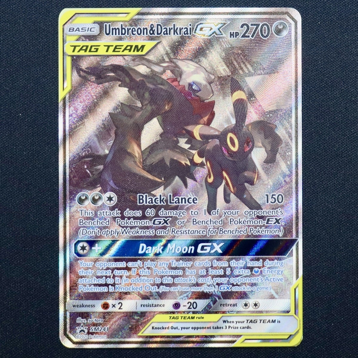 Umbreon & Darkrai GX SM241 Tag Team Full Art Promo LP Pokemon Card
