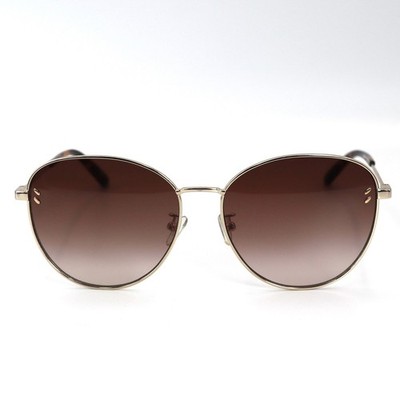 Stella McCartney Sunglasses Womens Gold Round Oval Brown Gradient Shades
