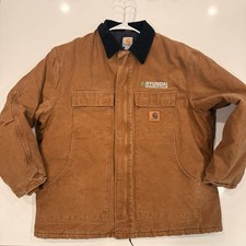 Carhartt Arctic Quilt Lined Sandstone Distressed Canvas Jacket Coat C26-211 XL