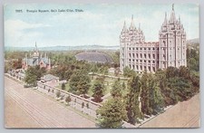 Temple Square Salt Lake City Utah LDS Temple Tabernacle Gardens c1910 Printed