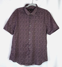 John Varvatos USA Shirt Men's Cotton Short Sleeve Lightweight Shirt Size Large