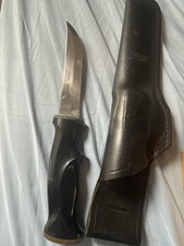 Vintage Swedish Sandvik Stainless Hunting Knife with Original Leather Sheath