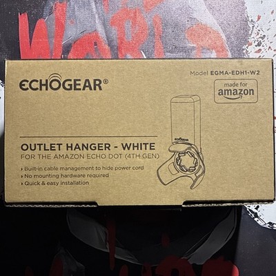 Echogear Outlet Hanger White for Amazon Echo Dot 4th Gen Cable Management