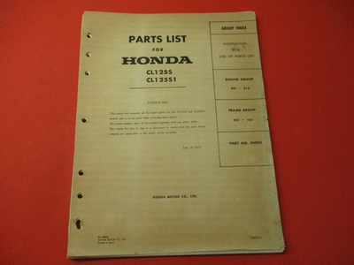 #ad #ad OEM ORIGINAL HONDA PARTS CATALOG MANUAL 1973 1974 CL125 $34.99