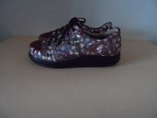 Finn Comfort Damen Schuhe, Gr. 7,5, Leder, bordeaux-silber