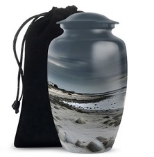 Beach Decorative Funeral Ashes Urn for Wife 10 Inch Cremation Memorial Jar