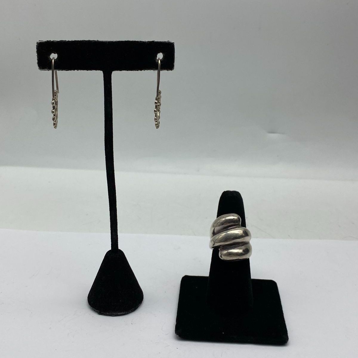 Sterling Silver Assorted Ring/Earring Jewelry Bun… - image 1