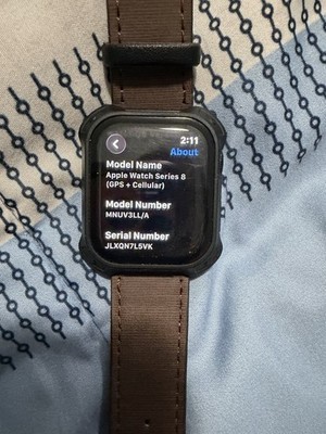 Apple Watch Series 8 41mm Midnight Case Synthetic Band (GPS Cellular) MNUV3LL/A