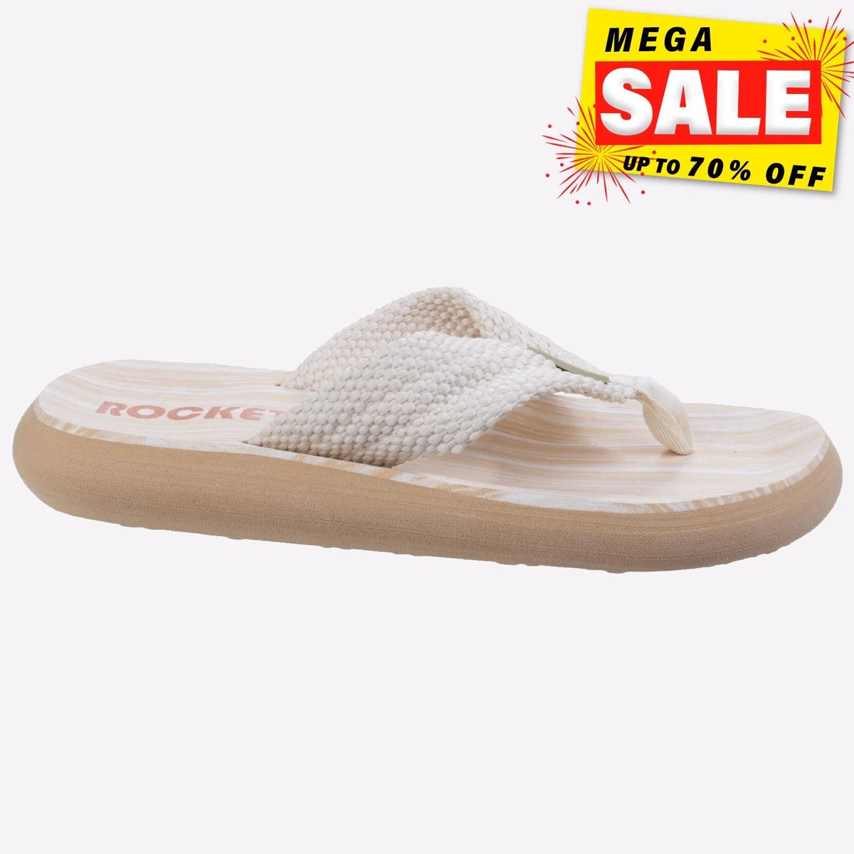 Dunlop Tongs Compensées Pour Femme En Raphia Taille 36-42