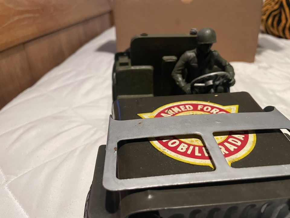 Vintage 1950s Marx US Army Willys Jeep Radio Patrol w Man & Box | eBay