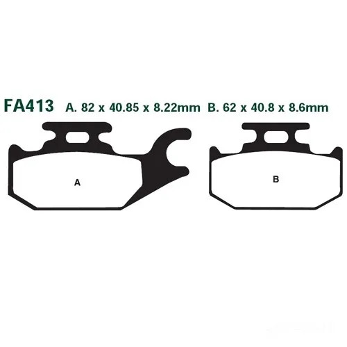 Bremsbelag Ebc FA413TT Vorne Links FüR Suzuki LT-A 400 F Eiger 4X4 Bj. 2002-2007-image