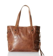 FRYE $328 Melissa Leather Tote Carryall Shoulder Bag Leather  Cognac NEW w Tags