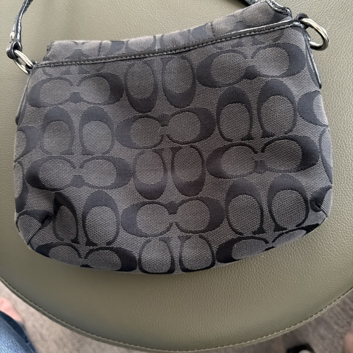 Coach Y2K Vintage Soho Black Signature Canvas Shoulder Bag Small 