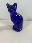 Fenton 5" h Dark Cobalt Blue Cat Figurine