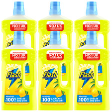 6 x Flash Liquid All Purpose Cleaner Lemon 1L Bottles Multipack UK 3.53 per litre
