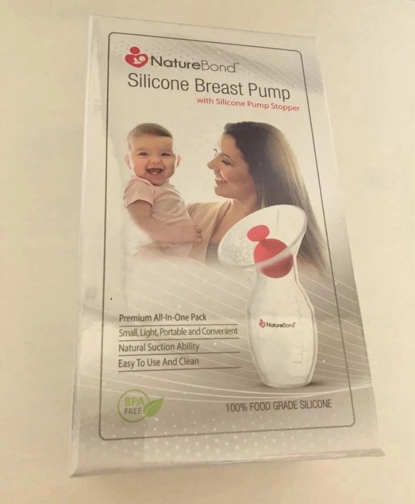NatureBond Silicone Breastfeeding Manual Breast Pump Milk Saver Suction New
