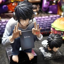 Death Note L Model Figure Squatting L PVC Statue W/ 2 Head Anime Collectible Toy