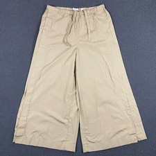 Vince Pants Womens Medium Wide Leg Relaxed Cropped Drawstring Stretch Minimal