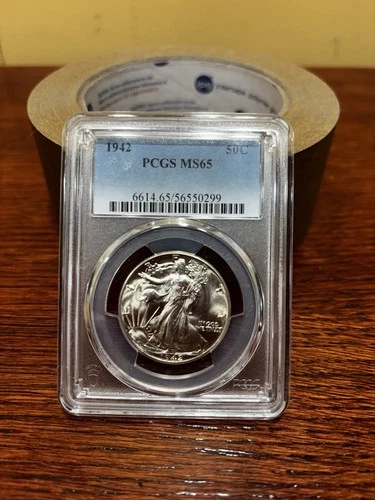 1942 Walking Liberty Silver Half Dollar - PCGS MS65