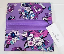 Vera Bradley Enchanted Garden Purple Floral Checkbook Cover Retired NWT