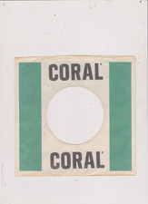 ONE GREEN/WHITE/BLACK CORAL 45 RPM COMPANY SLEEVE LOT