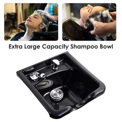 Black ABS Plastic Shampoo Bowl Sink Barber Shop Beauty Spa Salon Hair Equipment